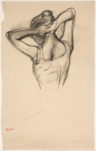 Tänzerin, Halbfigur, Arme hinter dem Kopf verschränkt von Edgar Degas
