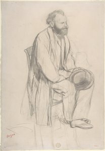 Édouard Manet, sitzend, seinen Hut haltend von Edgar Degas