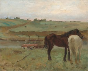 Pferde auf einer Wiese von Edgar Degas