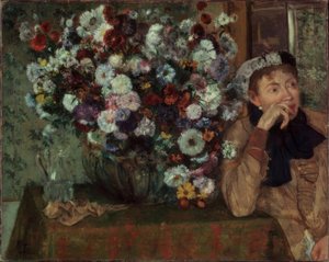Die Frau mit Chrysanthemen