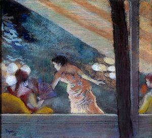 Le café concert des Ambassadeurs Pastell auf Radierung von Edgar Degas (1834-1917) 1885 Dim. 0,26x0,29 m Paris, Musée d