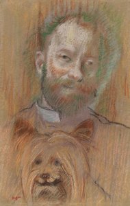 Ludovic Lepic mit seinem Hund, 1889 von Edgar Degas