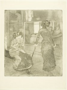 Mary Cassatt im Louvre: Die etruskische Galerie, 1879?-80 von Edgar Degas