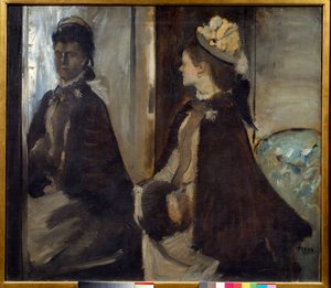 Porträt von Madame Jeantaud im Spiegel. Gemälde von Edgar Degas
