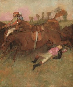 Szene vom Hindernisrennen: Der gefallene Jockey, 1866, überarbeitet 1880-1881 und ca. 1897 von Edgar Degas
