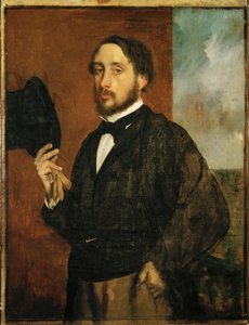Selbstporträt, Degas hebt seinen Hut von Edgar Degas