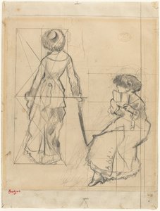 Studie für Mary Cassatt im Louvre (recto)