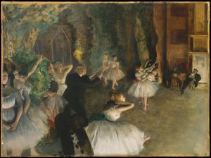Die Probe des Balletts auf der Bühne von Edgar Degas