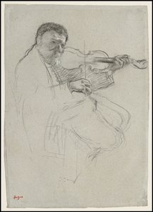 Der Geiger, Studie für "Die Probe", ca. 1879 von Edgar Degas