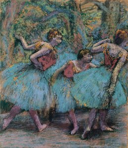 Drei Tänzerinnen (Blaue Tutus, rote Mieder) von Edgar Degas