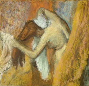 Frau bei ihrer Toilette