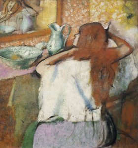 Frau bei ihrer Toilette