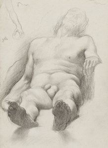 Étude - Liegender nackter Mann, 1856-58