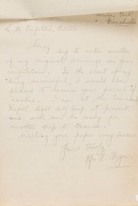 Brief an einen Zeitungswettbewerbsredakteur, 1917 von Edgar Fryer