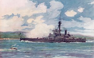 Das brasilianische Super-Dreadnought "Minas Geraes" nähert sich Rio von Edgar L. Pattison