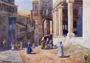 Nordspanien: Betanzos, Eine Arkadengasse von Edgar T. A. Wigram
