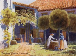 Nordspanien: Pamplona, ein Patio in der Nähe der Kathedrale von Edgar T. A. Wigram