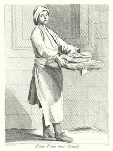 Gebäckverkäufer (Gravur) von Edmé (after) Bouchardon