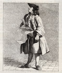 Der Ausrufer der Gewinnernummern (Lotto) - Kleines Gewerbe in Paris von Edmé Bouchardon