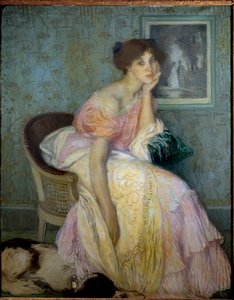 Porträt von Miss Ella Carmichael, Gouvernante der Kinder des Künstlers. Gemälde von Edmond Francois Aman Jean