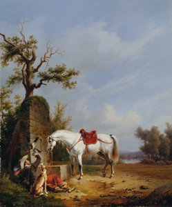 Reiter mit Pferd von Edmond Jean Baptiste Tschaggeny