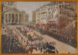 Die Beerdigung von Victor Hugo, der Zug in der Rue Soufflot, Juni 1885
