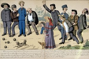 Kleinbürger spielen Kugeln - Sozialkarikatur von Lavrate