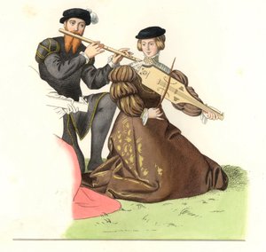 Gentleman und Dame, englische Musiker