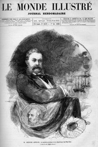 Porträt von Chester Alan Arthur (1830-1886), Präsident der Vereinigten Staaten. Gravur von Edmond Morin. Eine von „The Illustrous World“ Nr. 1279 vom 1. Oktober von Edmond Morin