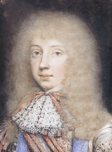 Porträt von Edward Stuart, Brustlänge, mit fließendem Haar und Spitzenkragen von Edmund Ashfield