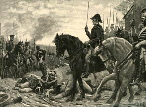 Treffen von Wellington und Blücher nach der Schlacht von Waterloo, 1815, ca. 1890