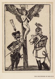 Der Kranz des Kaisers: Die Kreuzigung Belgiens (Lithografie) von Edmund Joseph (after) Sullivan