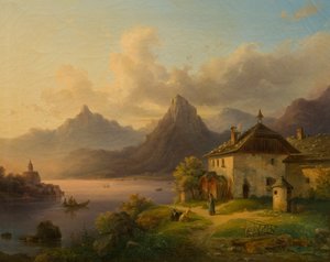 Landschaft mit Bergsee