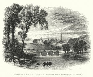 Coldstream-Brücke (Stich) von Edmund Morison (after) Wimperis