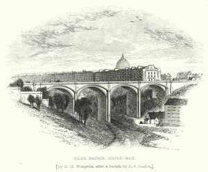 Dean Bridge, Edinburgh (Gravur) von Edmund Morison (after) Wimperis