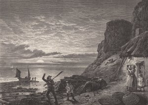 Fischer Vater und Sohn verabschieden sich von ihrer Familie von Edmund Morison (after) Wimperis