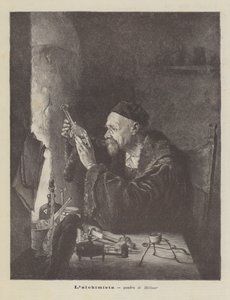Der Alchemist, Gemälde von Hellmer von Edmund Ritter von Hellmer