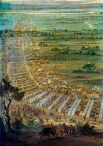 Eroberung der Stadt Dole in Franche-Comté durch Ludwig XIV. (1638-1715) am 6.06.1674. Detail, das das Militärlager darstellt.