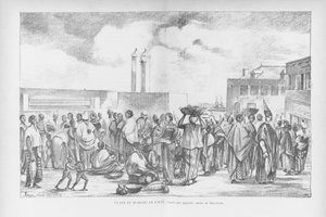 Marktplatz in Goree, Illustration aus "Cote Occidentale d