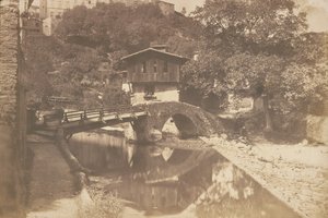 [Landschaft mit Bach sowie Stein- und Holzbrücke] von Édouard Baldus