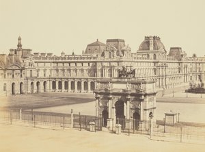[Der Arc de Triomphe du Carrousel und der Cour Napoléon, von den Tuilerien aus gesehen, Louvre, Paris] von Édouard Baldus