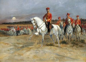 Zarewitsch Nikolaus inspiziert die Truppen