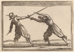 Duell mit Schwertern und Dolchen