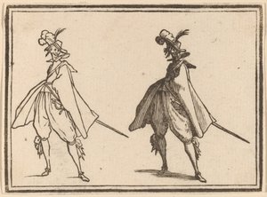 Herr in einem großen Mantel, Vorderansicht von Edouard Eckman after Jacques Callot