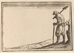 Bauer mit Schaufel auf der Schulter von Edouard Eckman after Jacques Callot