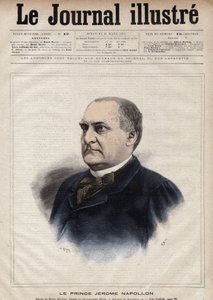 Jerome Bonaparte genannt Plon (Plonplon) (1822-1891) (Napoleon-Jerome Bonaparte oder Prinz Jerome Napoleon), Sohn von Jerome Bonaparte (1784-1860) - Gravur von Navellier in „The Illustrous Journal“ von 1891