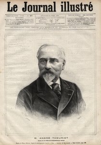 Porträt von Andre Theuriet (1833-1907), französischer Romanautor, Dichter und Akademiker - Gravur von Navellier in „Le journal illustrious“ von 1891
