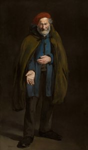 Bettler mit einem Duffelcoat-Philosophen