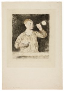 Junge, der Seifenblasen bläst von Édouard Manet
