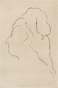 Eva Gonzales, Profil nach links gedreht, 1870 von Édouard Manet